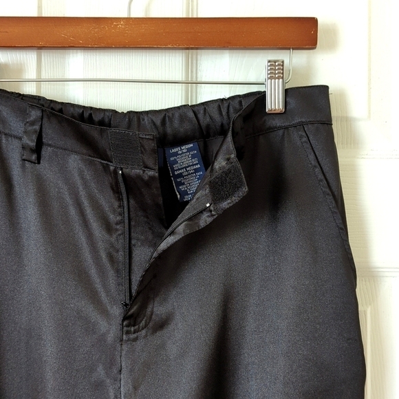Catalina Satin High Waisted Straight Leg Ankle Cinch Cargo Pants Rich Black M - Picture 8 of 15